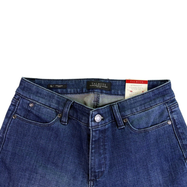Talbots Womens Blue Straight Leg Five-Pocket Petite Jeans Size 4P