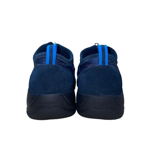 Lands End Women’s Navy Blue Suede & Quilted Nylon Slip-On Shoes Size 8.5D