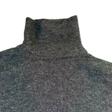 Zara Womens Dark Gray Knit Turtleneck Sweater Dress 3/4 Sleeve Wool Blend Size S