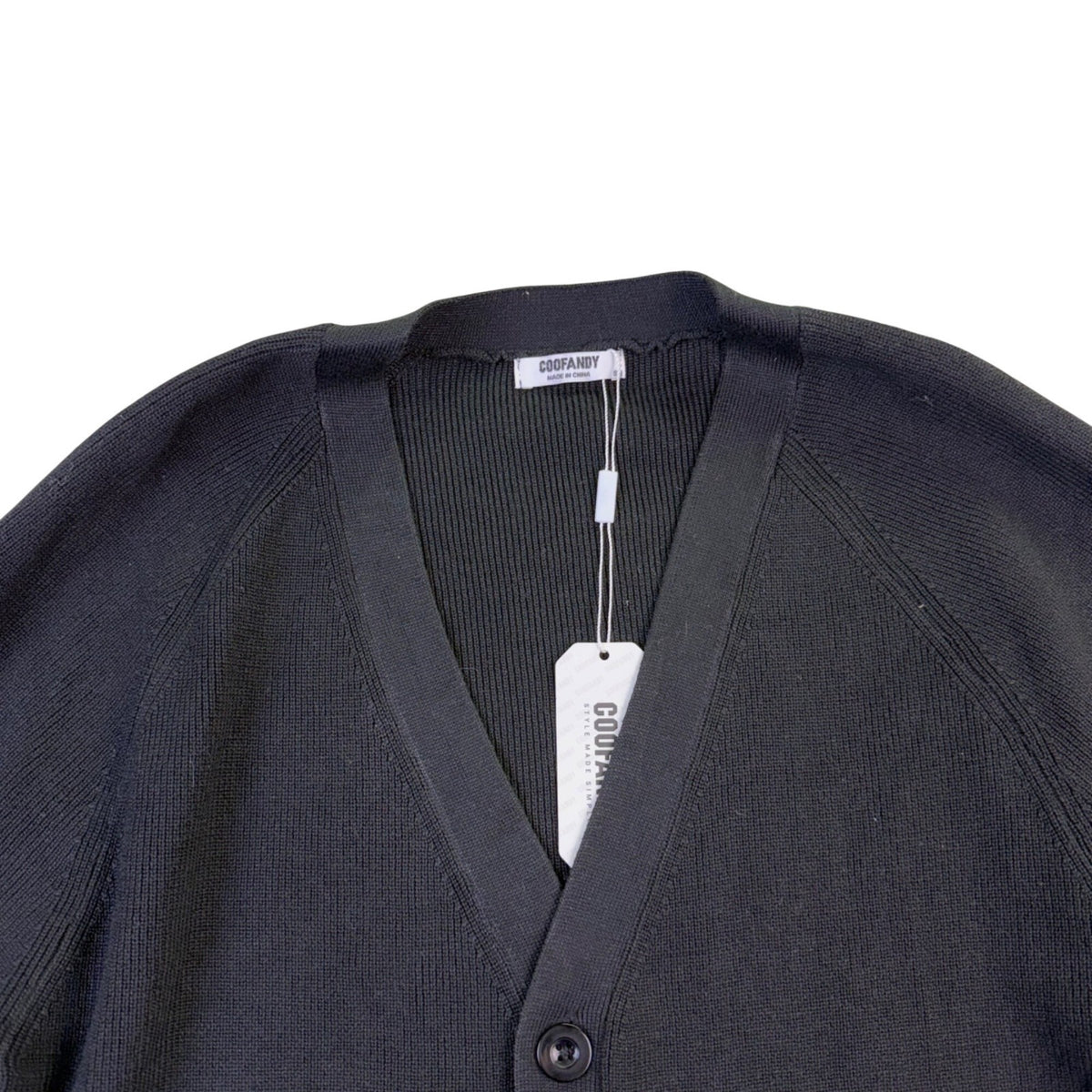 Coofandy Mens Black Cardigan Sweater With Pockets Button-Up Style Size S