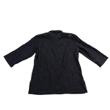 Chicos Womens Black  Button-Down Shirt 3/4 Sleeve Textured Size 2