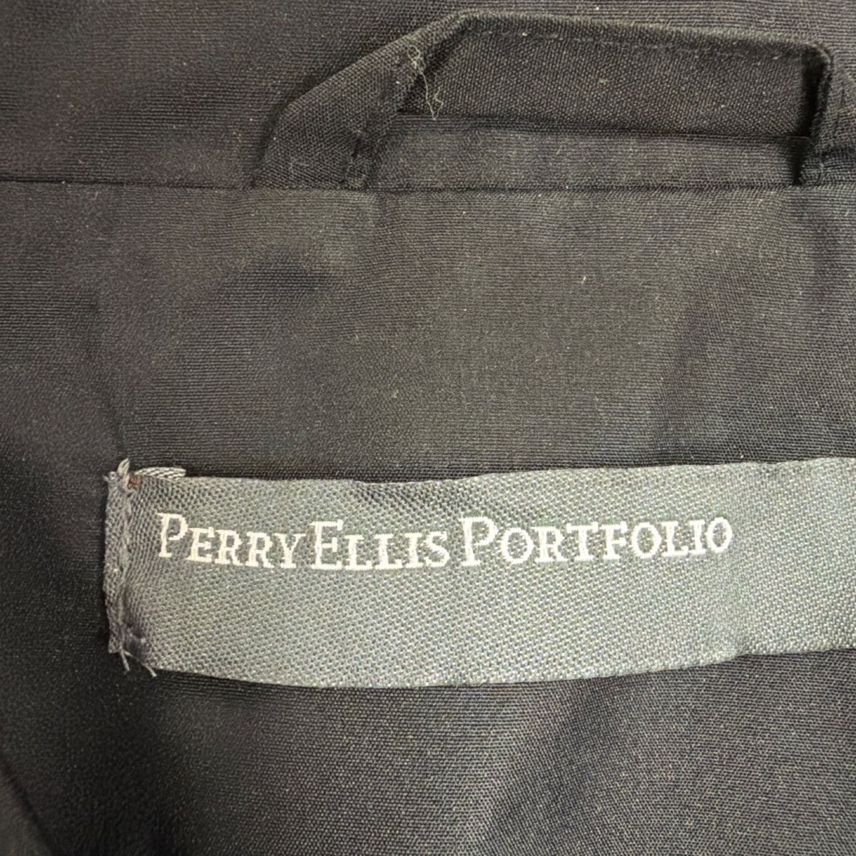 Perry Ellis Mens Black Polyester Zip-Up Jacket Lightweight Casual Fit Size L