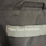 Perry Ellis Mens Black Polyester Zip-Up Jacket Lightweight Casual Fit Size L