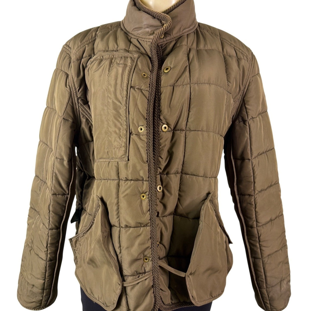 Lauren Ralph Lauren Womens Olive Puffer Jacket Quilted Snap/Zip Sz XL