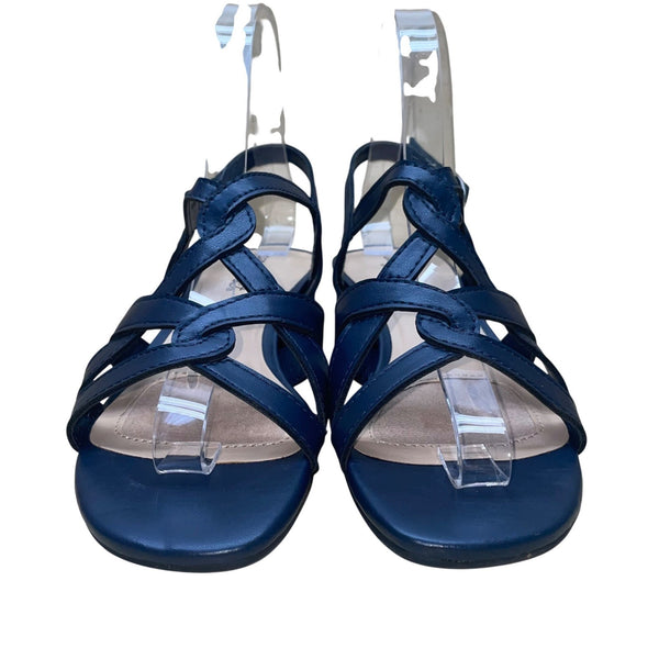 Easy Street Women’s Navy Man-Made Crisscross Strappy Sandals Size 7M