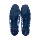Bandolino Women’s Blue & White Leather Paisley Print Flat Loafers Size 8M