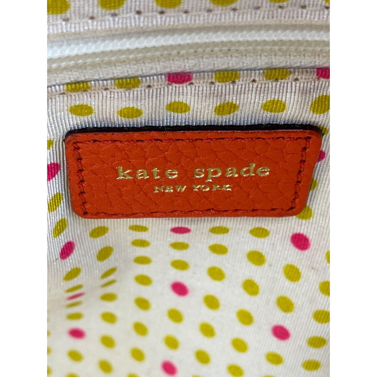 Kate Spade NY Women's Bright Orange Circle Perforated Design Shoulder Bag Sz M