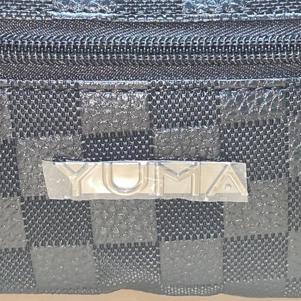 Yuma Unisex Black Checkered Adjustable Strap Fanny Pack Small Crossbody Bag