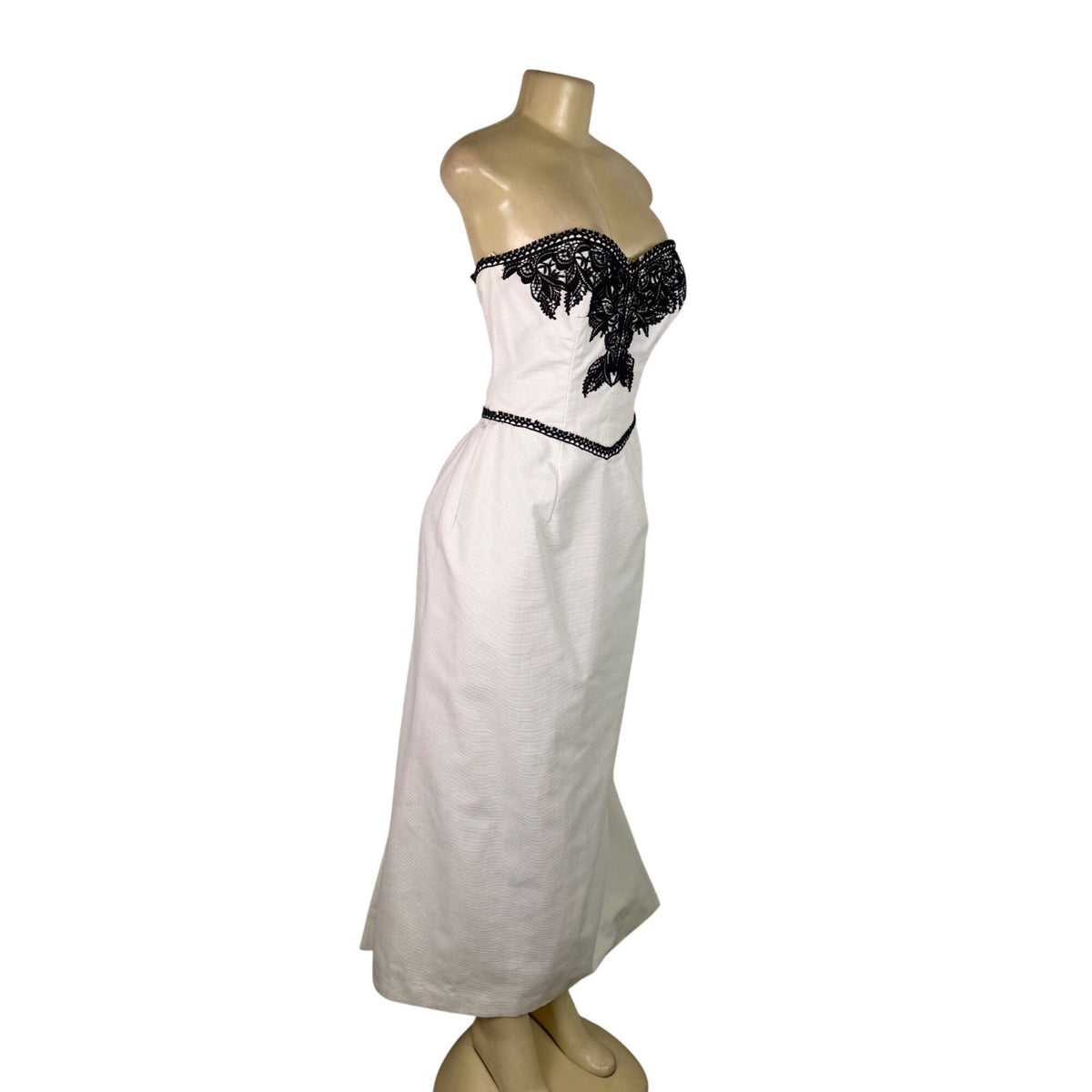 Victor Costa Women’s White & Black Dress & Blazer Set Elegant Lace Size 10