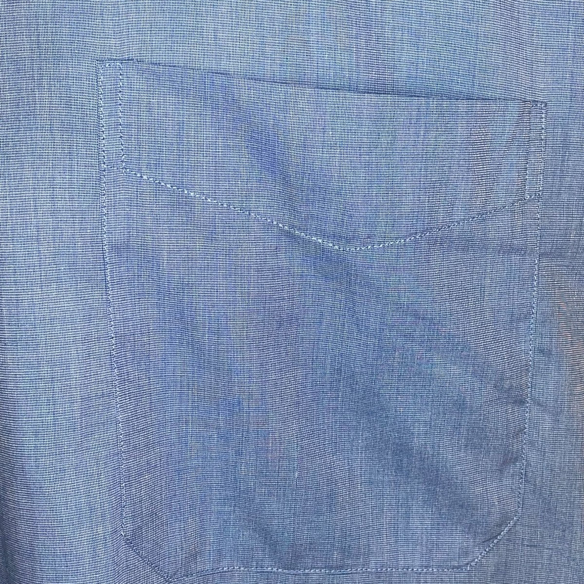 Mens Blue Long Sleeve Button-Up Shirt XXL 100% Cotton New