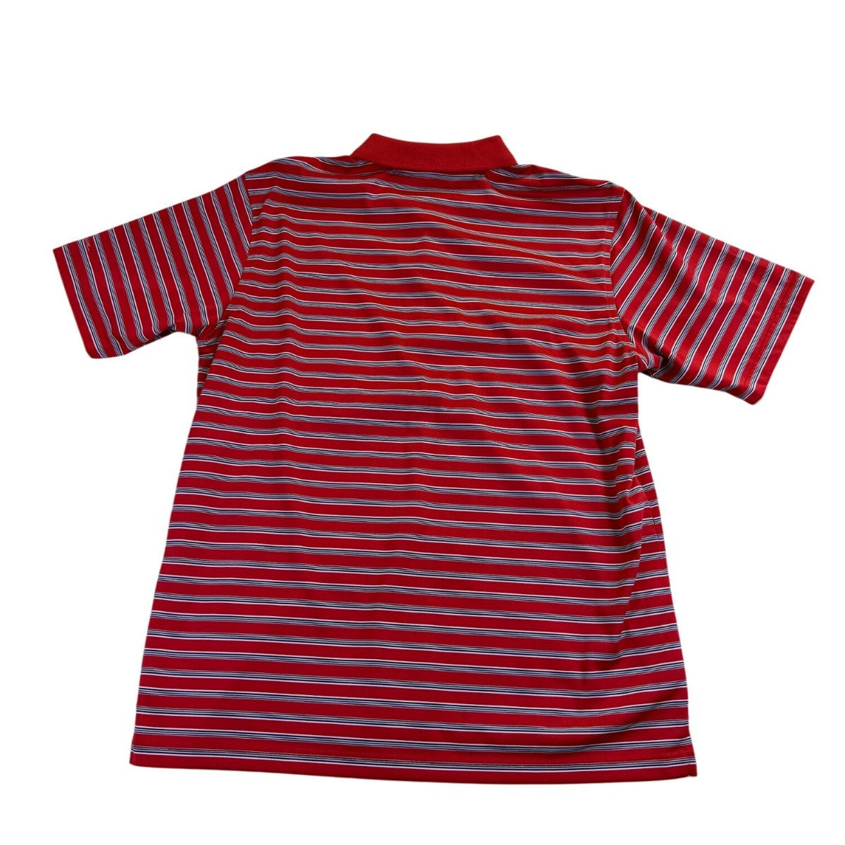 Walter Hagen Mens Red Striped Polo Shirt Lightweight Golf Performance Size L