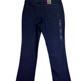 Style & Co Womens Dark Wash Denim Boot Leg Pants Stretch Fit Size 14