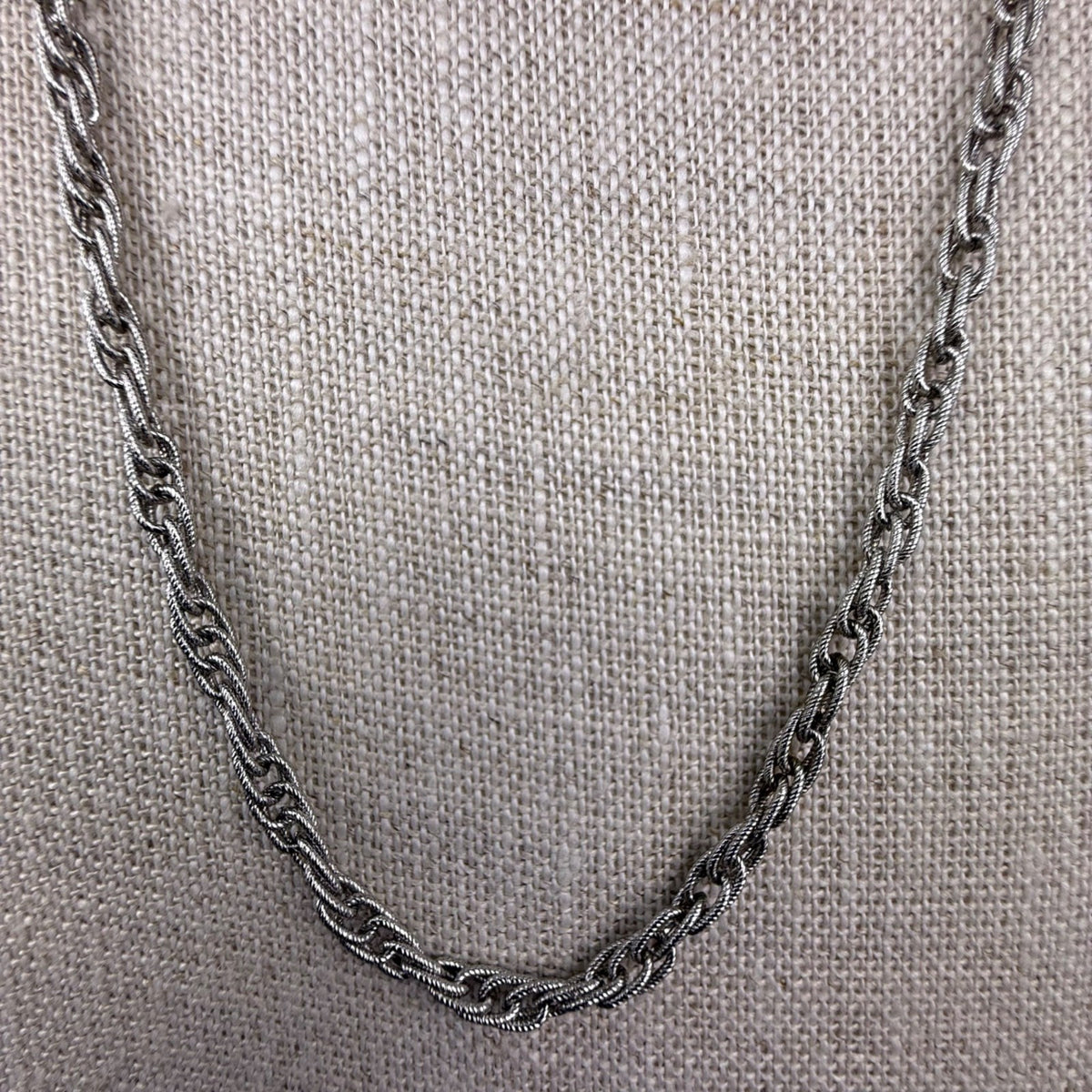 Monet Womens Silver Tone Rope Chain Vintage Necklace