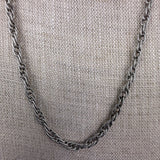 Monet Womens Silver Tone Rope Chain Vintage Necklace