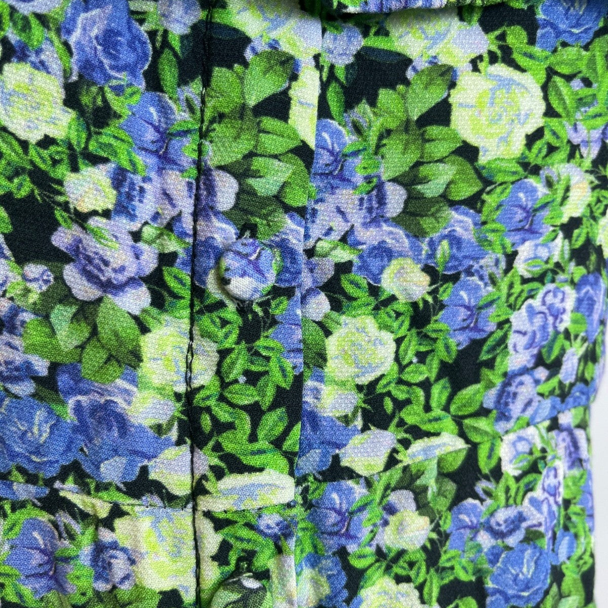 Hit Women's Green Floral Print Midi Loupette Sleeveless Dress Sz M