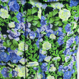 Hit Women's Green Floral Print Midi Loupette Sleeveless Dress Sz M