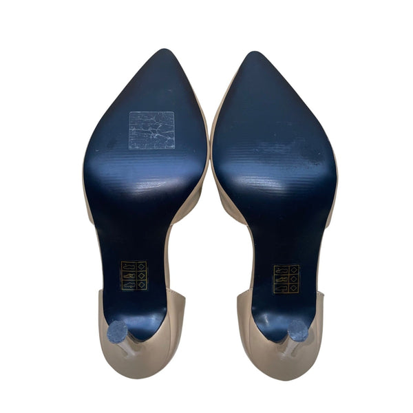 London Rag Women’s Beige Patent Leather Pointed Toe DOrsay Stiletto Heels Sz 7US
