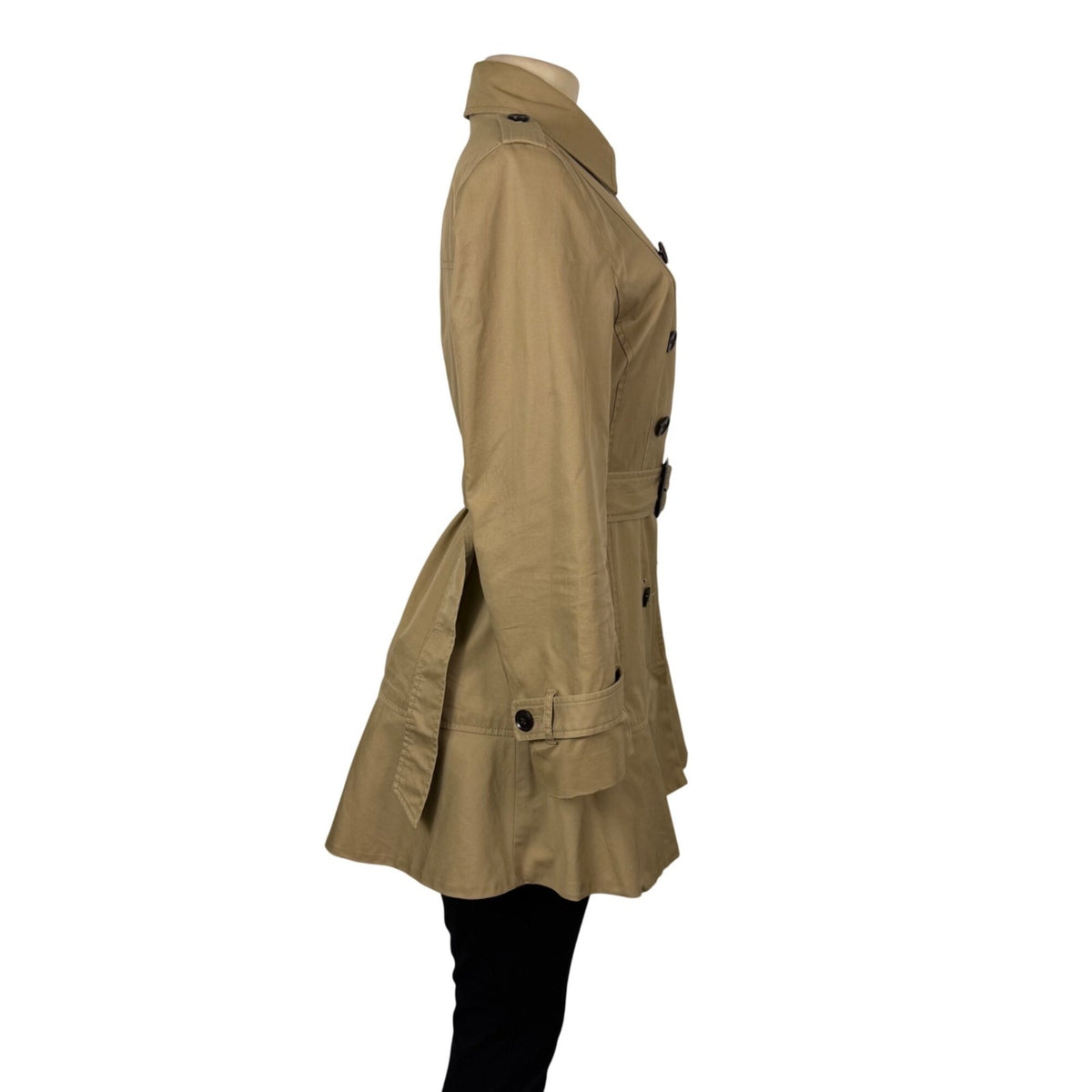Banana Republic Womens Beige Cotton Double-Breasted Trench Coat Size M