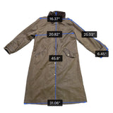 Zara Mens Brown Long Waxed Coat Corduroy Collar Snap Button Sz  M-L