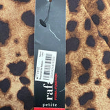 Rafaella Womens Animal Print Cotton Blend Stretch Skirt Petite Leopard Size 8P