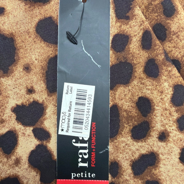 Rafaella Womens Animal Print Cotton Blend Stretch Skirt Petite Leopard Size 8P