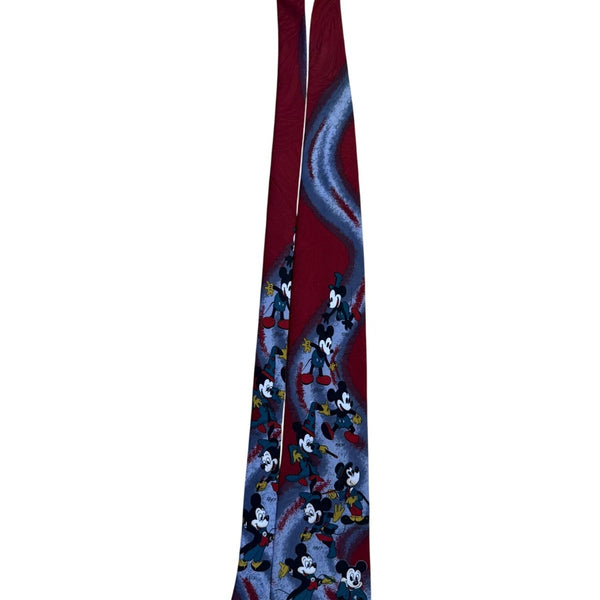 Mickey Unlimited Mens Red Mickey Mouse Cartoon Necktie Vintage Fun Design