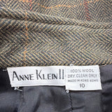 Anne Klein Womens Brown Plaid Wool Pencil Skirt Vintage Office Attire Sz 10