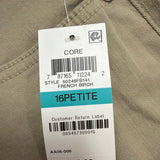 Style & Co Womens Khaki Slim Leg Tummy Control High Rise Pants Size 16P
