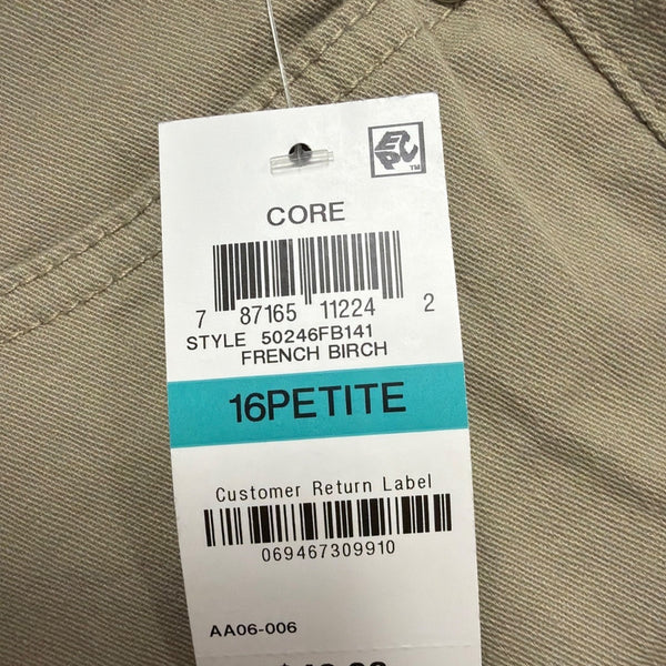 Style & Co Womens Khaki Slim Leg Tummy Control High Rise Pants Size 16P