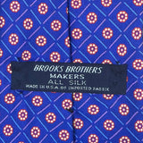 Vintage Brooks Brothers Blue Silk Floral Pattern Tie 58