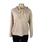 Rails Womens Heather Oatmeal Hooded Waffle Knit Pullover Hoodie Sz M