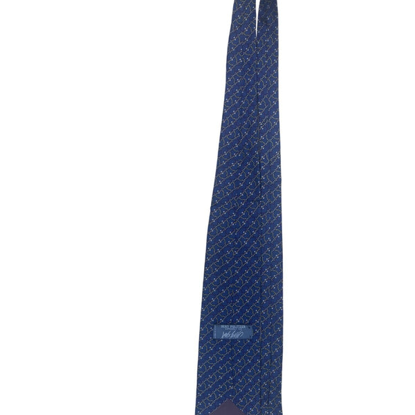 Bert Pulitzer Mens Blue Yellow Purple Silk Tie Bit Print