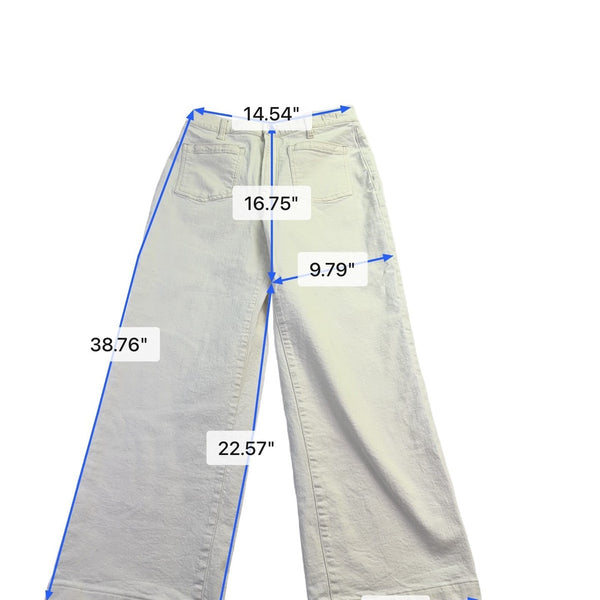 Madewell Womens White Cotton Blend Wide-Leg Jeans The Perfect Vintage Size 30