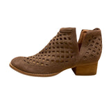 Jeffrey Campbell Women's Taupe Suede Cutout Western Block Heel Ankle Boots Sz 9