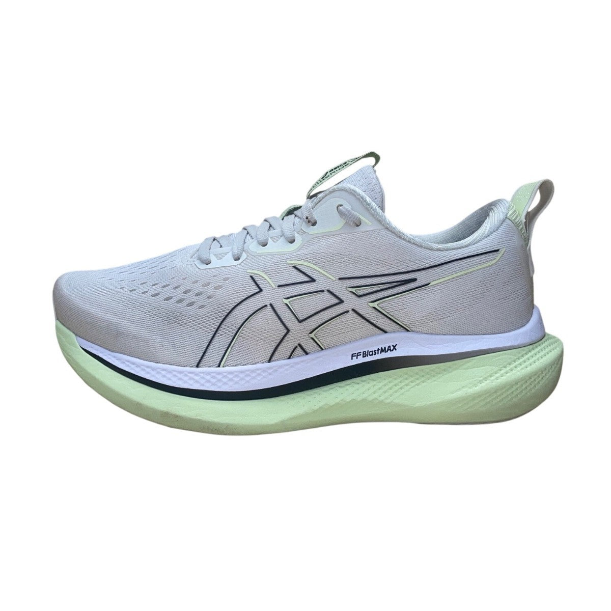 Asics Women’s White & Light Green FF Blast Max GlideRide Max Running Shoes Sz 9