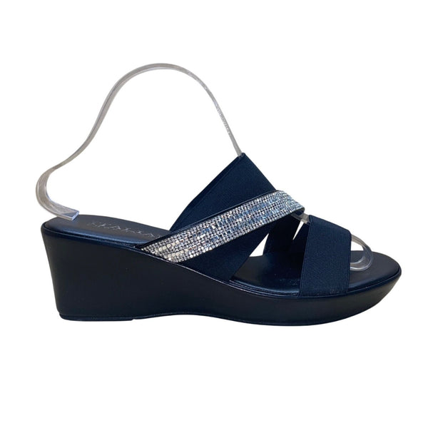 Italian Shoemakers Women’s Black Rhinestone Embellished Boom Sandals Size 9