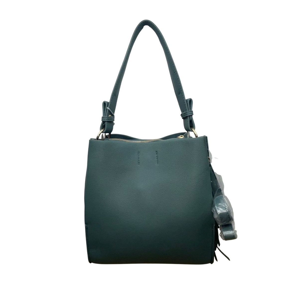 Calin Collection Women’s Green Vegan Leather Tote Bag With Tassel Accent