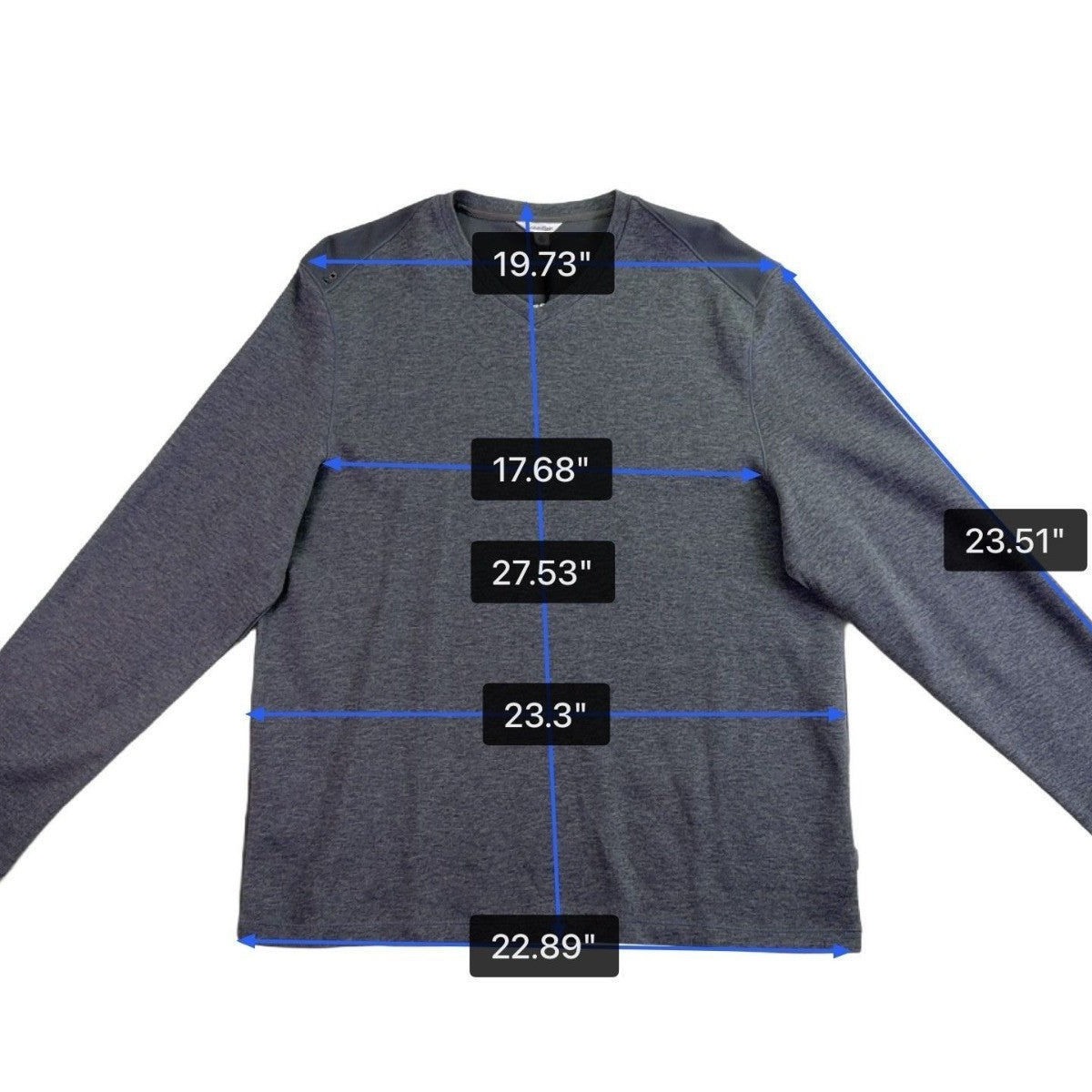 Calvin Klein Mens Medium Grey Cotton V-Neck Liquid Rib Long Sleeve Sweater Sz XL