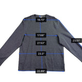 Calvin Klein Mens Medium Grey Cotton V-Neck Liquid Rib Long Sleeve Sweater Sz XL