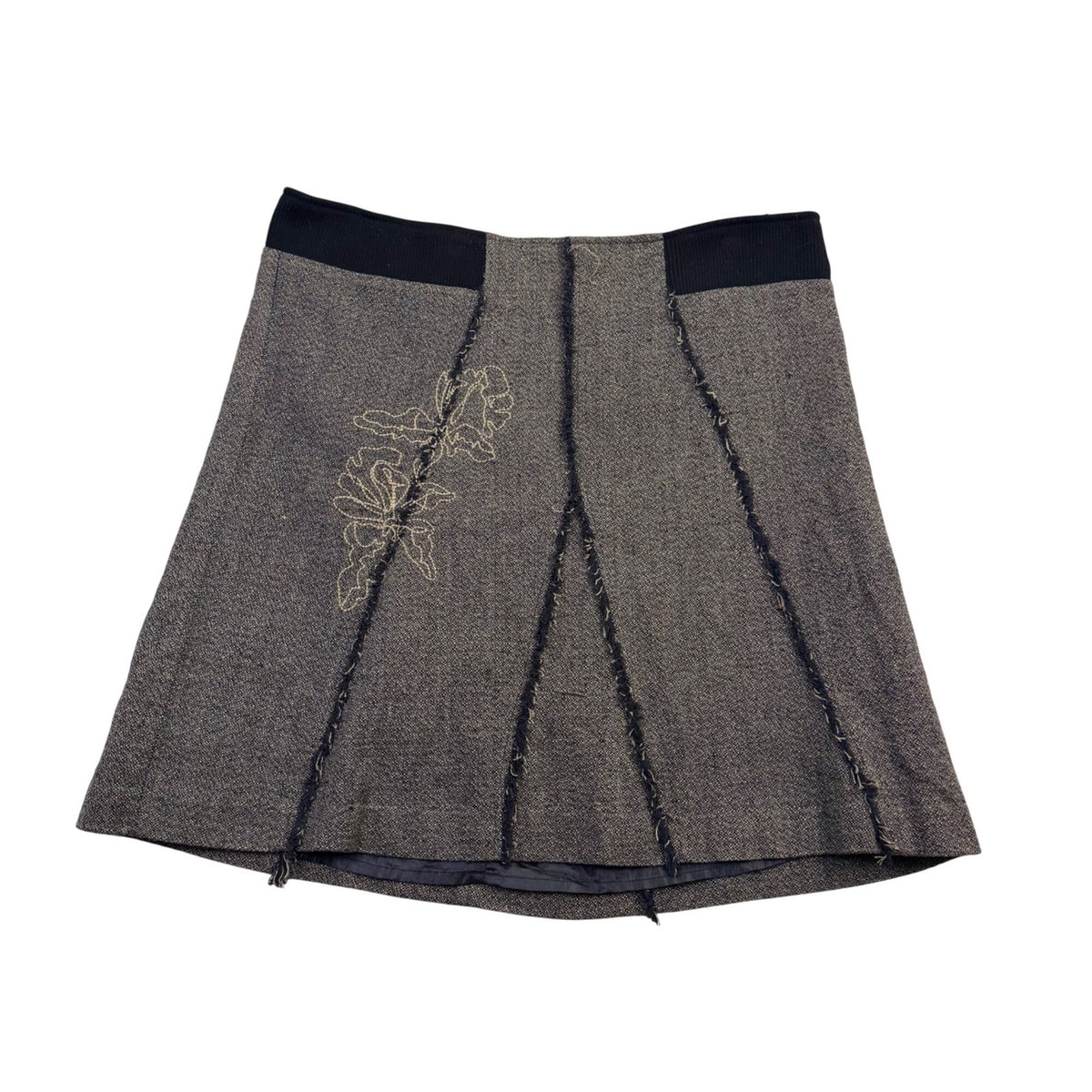 Cato Womens Gray & Black Floral Embroidered A-Line Mini Skirt Size 20W