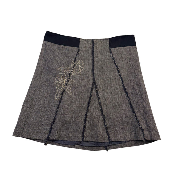 Cato Womens Gray & Black Floral Embroidered A-Line Mini Skirt Size 20W
