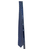 Pronto Uomo Men’s Blue & Gold Silk Geometric Pattern Handmade Neck Tie