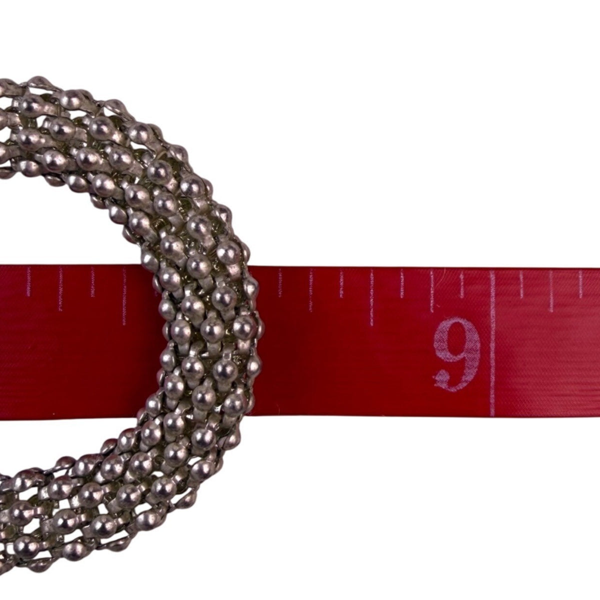 Vintage Silver Tone Mesh Choker Necklace Elegant Sculpted Bead Detail