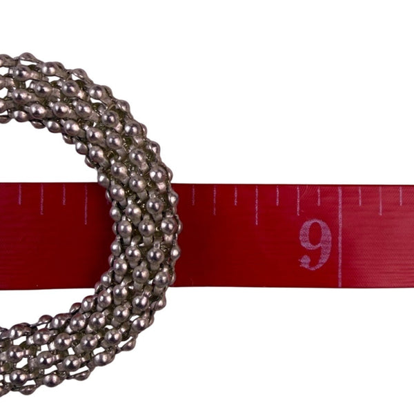 Vintage Silver Tone Mesh Choker Necklace Elegant Sculpted Bead Detail