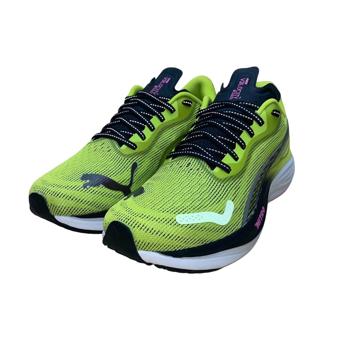 Puma Women’s Lime Pwr Black Mesh Velocity Nitro 3 PsyRush Running Shoes Size 8.5