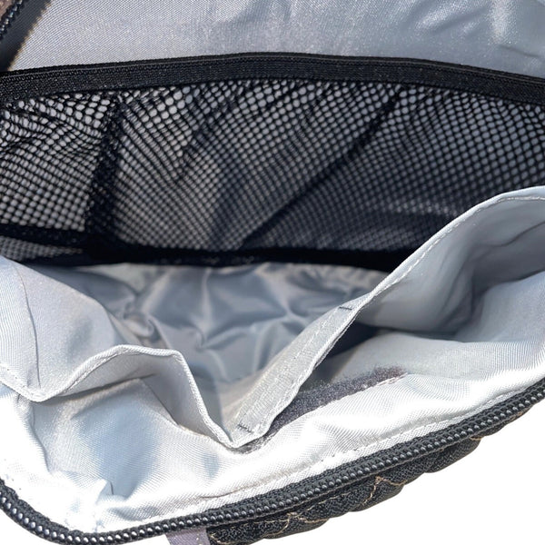 Detours Women’s Black & Gray Quilted Nylon Reflective Crossbody Messenger Bag