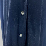 Vintage Notations Womens Black Velvet Button-Up Jacket Size  XL
