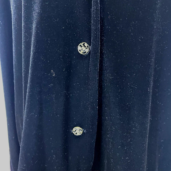 Vintage Notations Womens Black Velvet Button-Up Jacket Size  XL