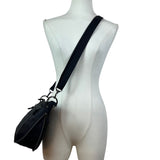 Lug Quilted Black Nylon Adjustable Strap & Zipper Pockets Swivel Crossbody Bag