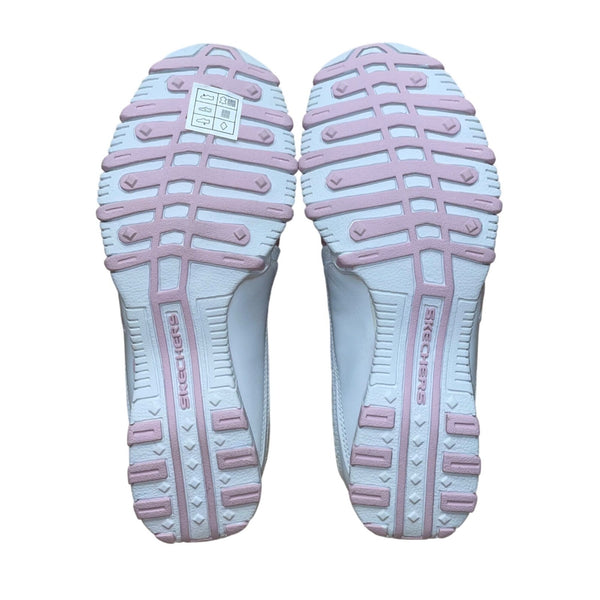 Skechers Women’s White & Light Pink Bikers Grapevine Sneakers Size 7